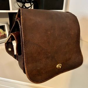 Vintage 1970 Coach dark brown leather bag